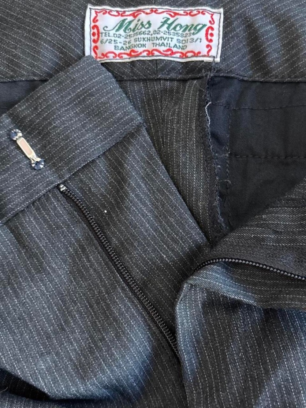 Miss Hong gray-black pinstripe trousers Size UK 8